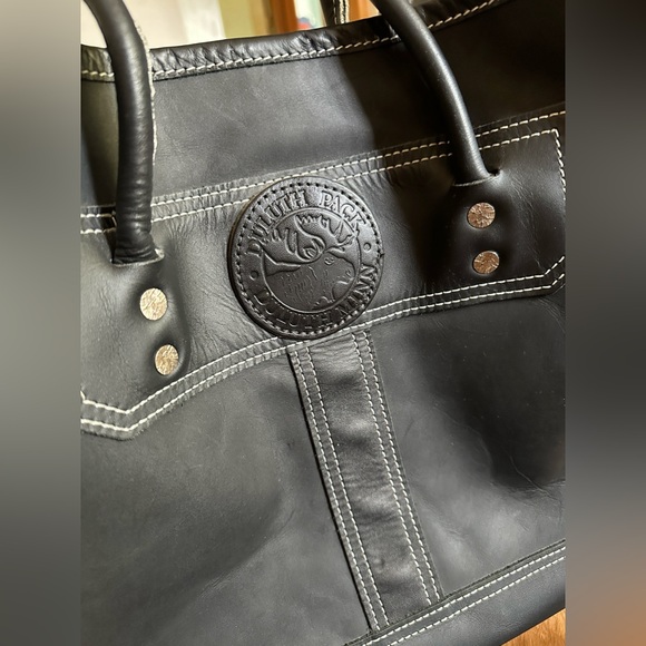 Duluth Trading Sportmans Black Leather Tote - Picture 3 of 16